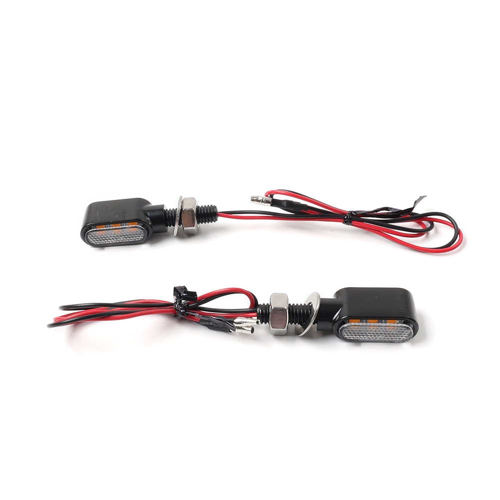 Motorcycle Turn Signal Mini Blinker Indicator Light Amber Black&Clear Universal