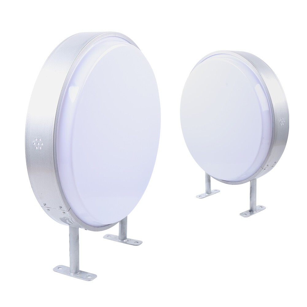 24" LED Double Sided Round Light Box Outdoor Sign Advertising Projecting Light