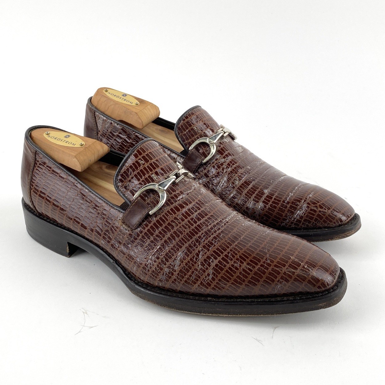 Signature Donald J Pliner Men's Size 7.5M Brown Reptile Leather Dress Shoes