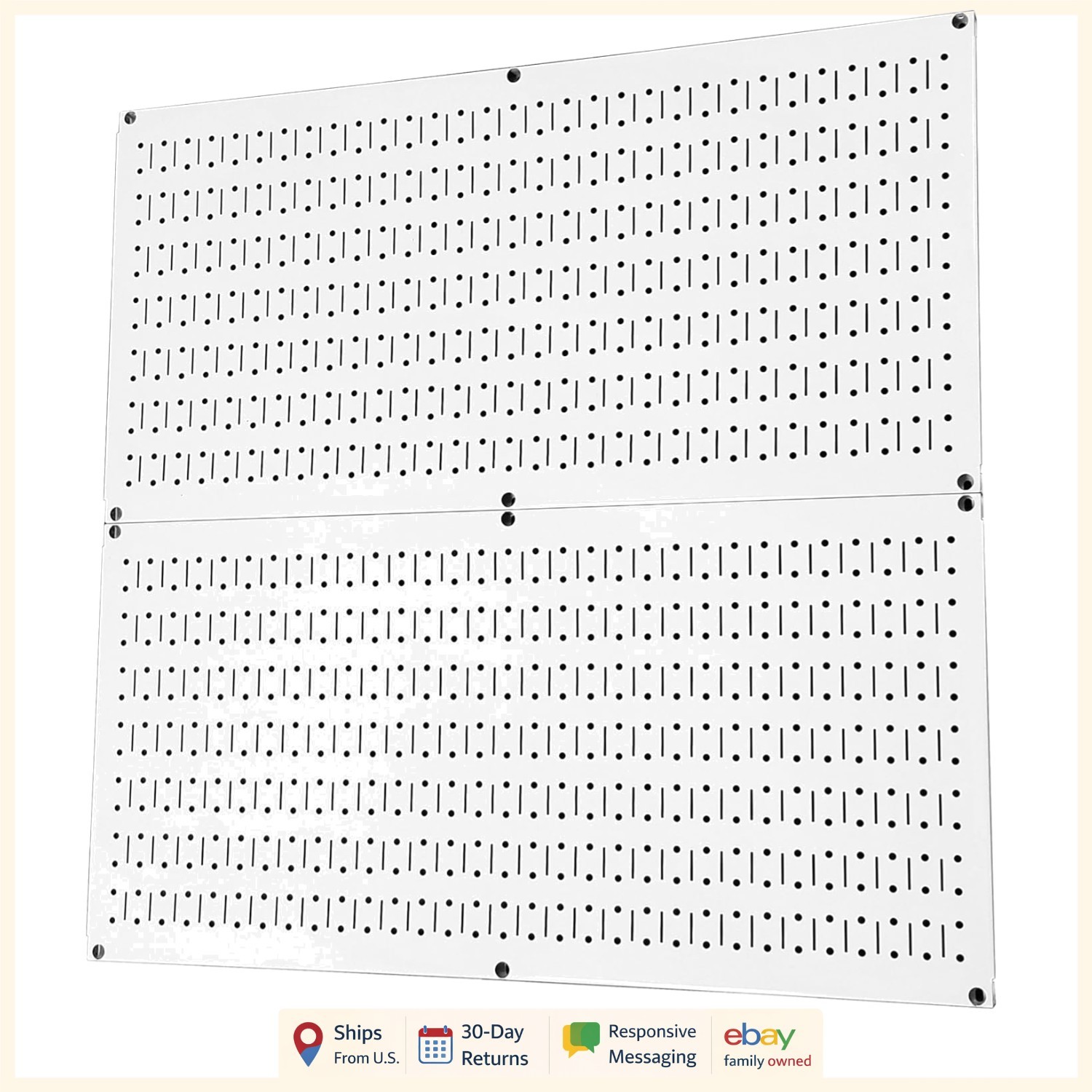 Powder-Coated White Pegboard Panels for Efficient Garage Tool Storage & Display