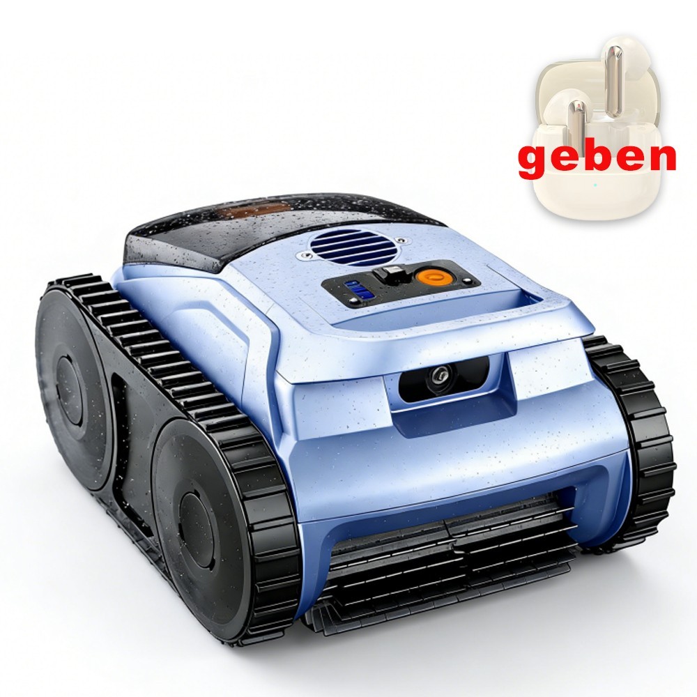 2026 Cordless Robotic Pool Vacuum Pool Cleaner w/ Track Drive for Inground Pools