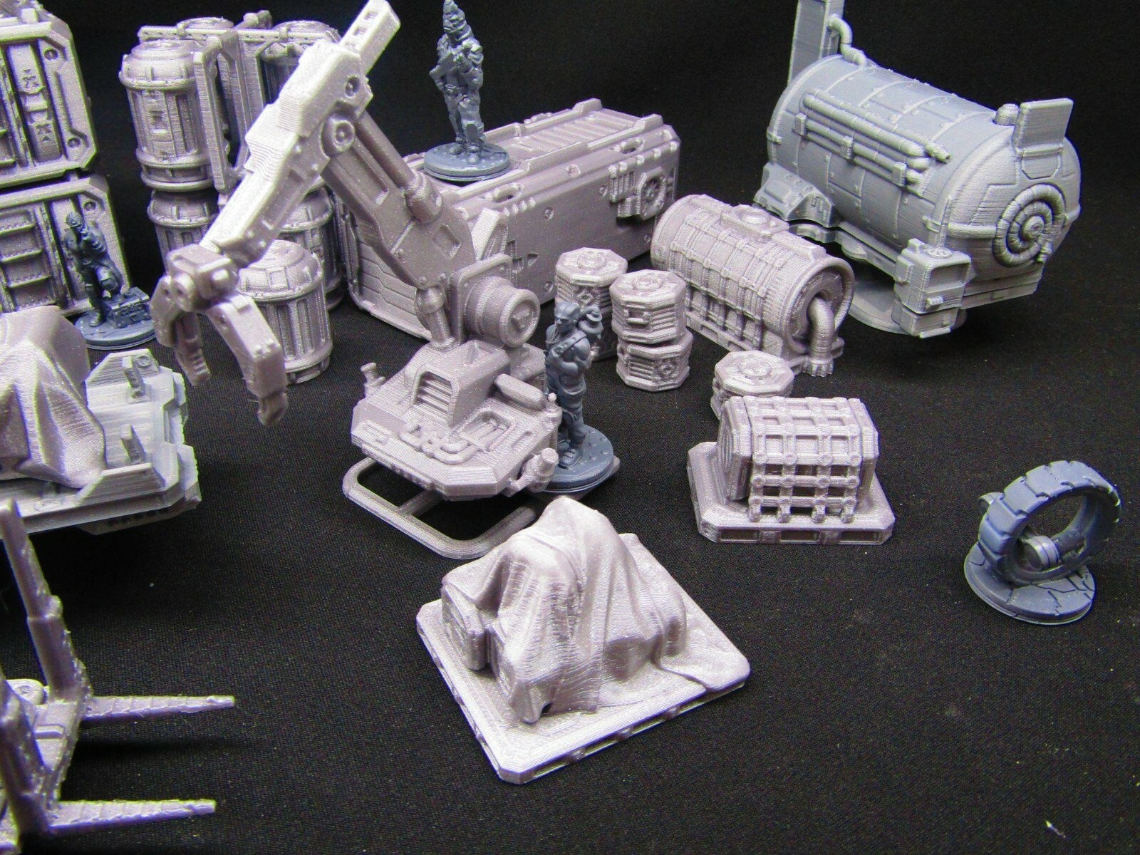 47pc Sci Fi Dock Cargo Set w/ Minis Miniatures Scenery Scatter Terrain 3D Print