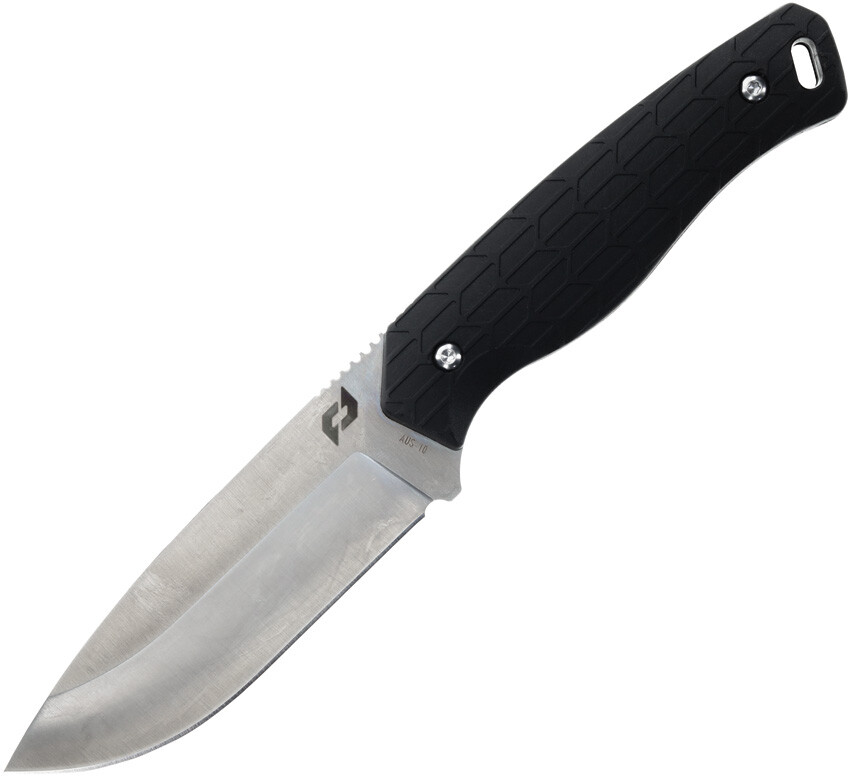 Schrade Exertion Black Smooth Nylon AUS-10A Steel Fixed Blade Knife 1159309
