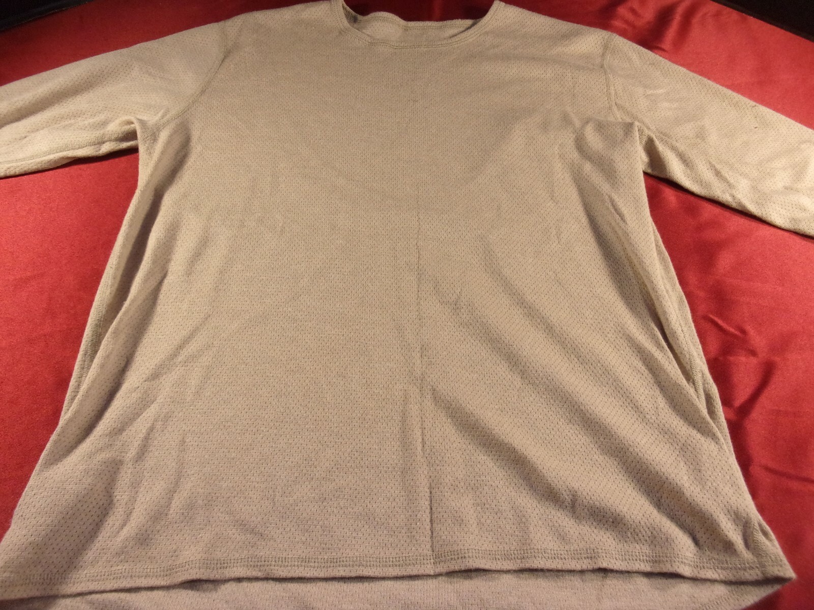USGI TAN/KHAKI MILITARY THERMAL FIRE-RESISTANT SHIRT SIZE LARGE REGULAR SI 973
