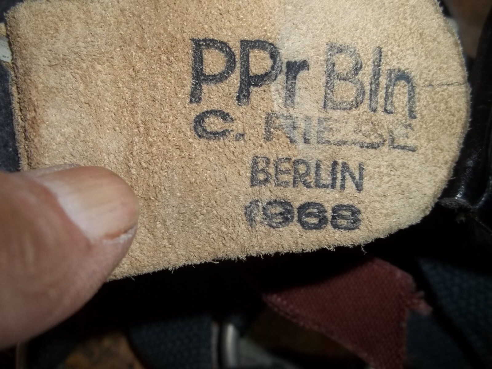 German Blue Webbing Y-Straps Marked Ppr Bln dated 1968