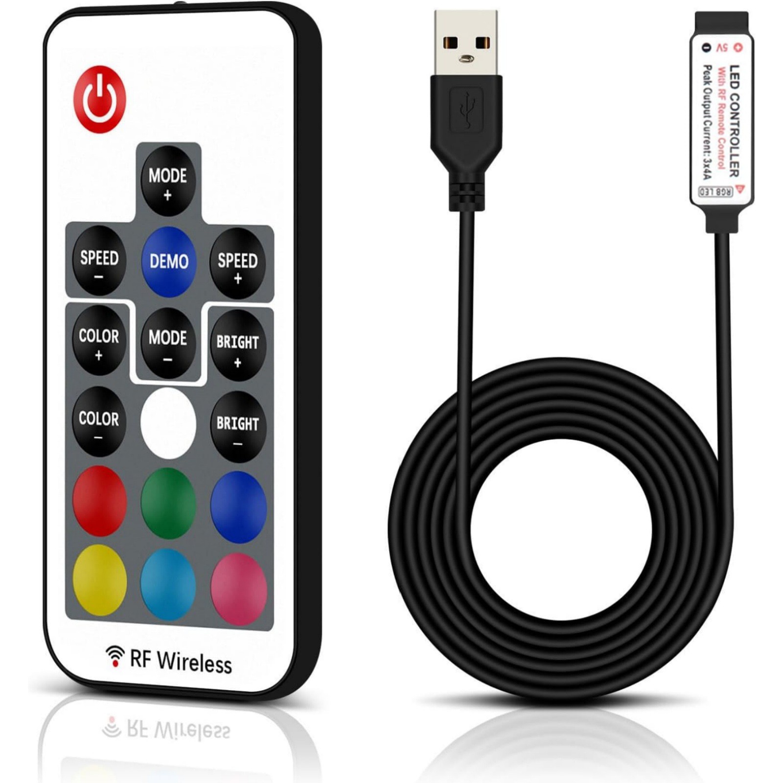 DC 5V USB Led Light Strip RGB Controller 17 Key RF Remote Control Set