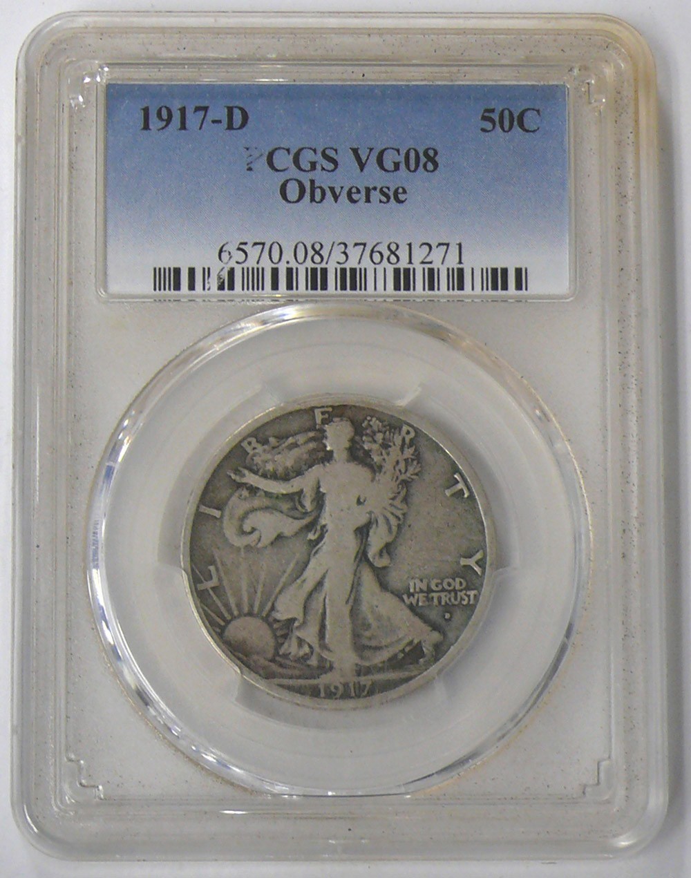 1917-D OBVERSE MINT MARK PCGS VG-08 GRADED - SEE PICTURES