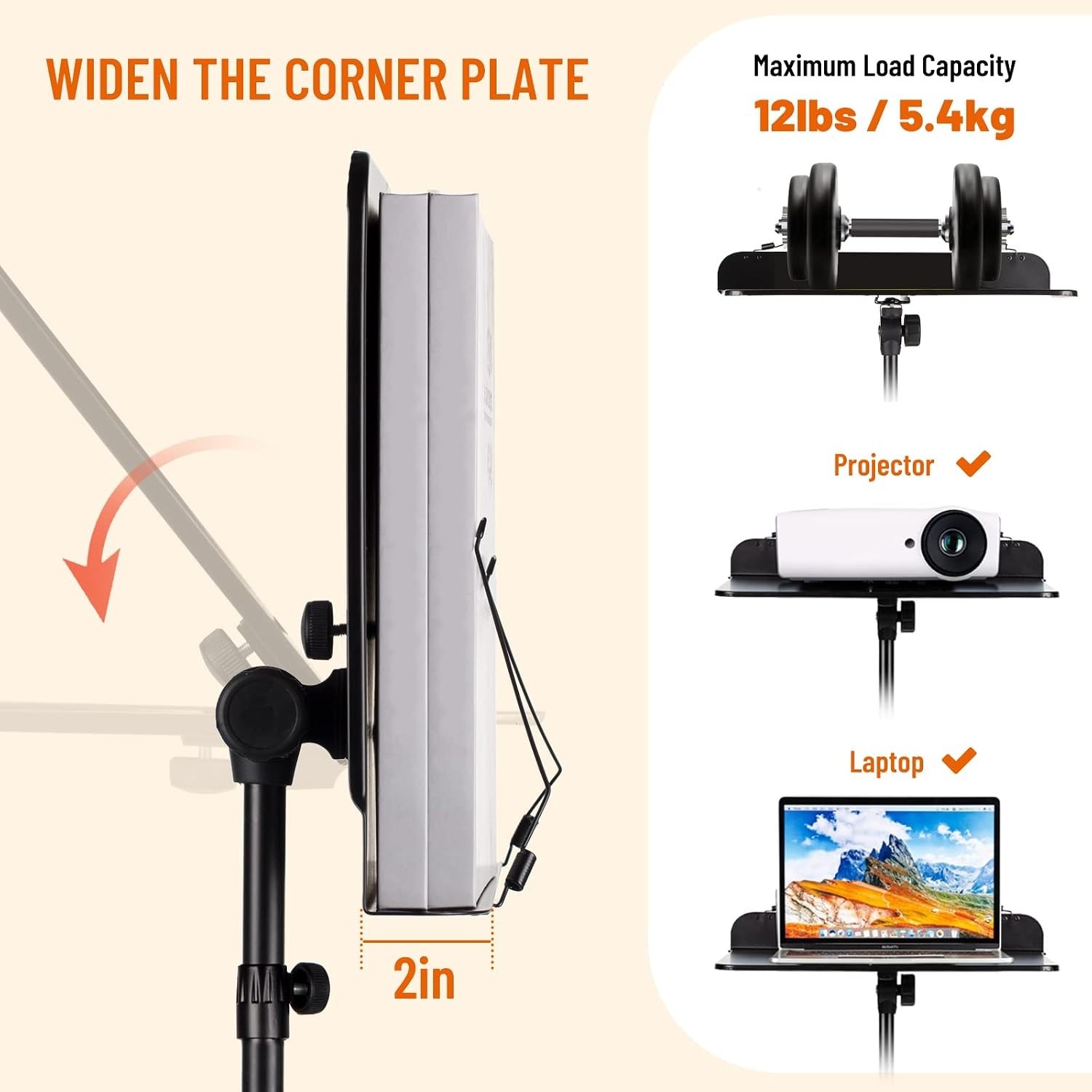 Portable Metal Stand with Adjustable Height & Carrying Bag