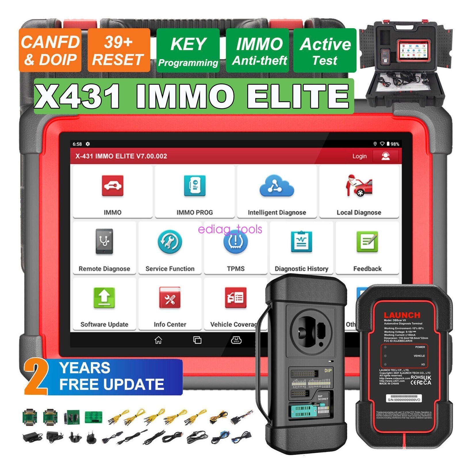 2026 LAUNCH X431 IMMO ELITE PRO5 Car Diagnostic Tools K-ey Programming Scanner