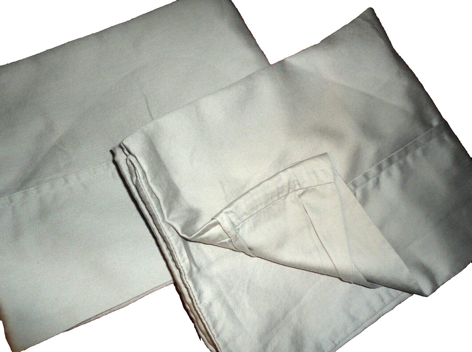 POTTERY BARN MEDIUM GRAY SATEEN (2) STANDARD PILLOWCASES 19 X 30