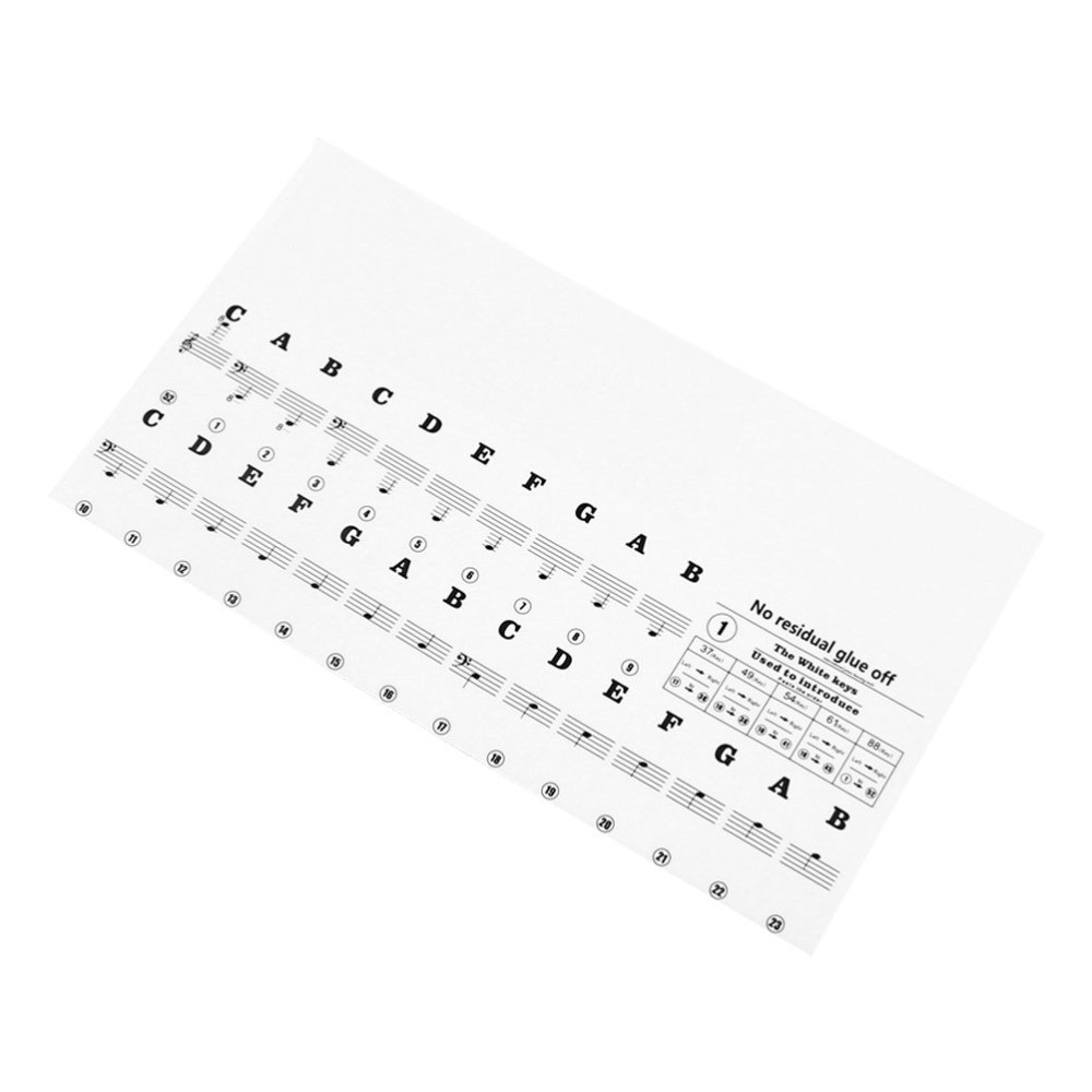 Piano Stickers for 37/49/54/61/88 Key Keyboards Transparent and Removable