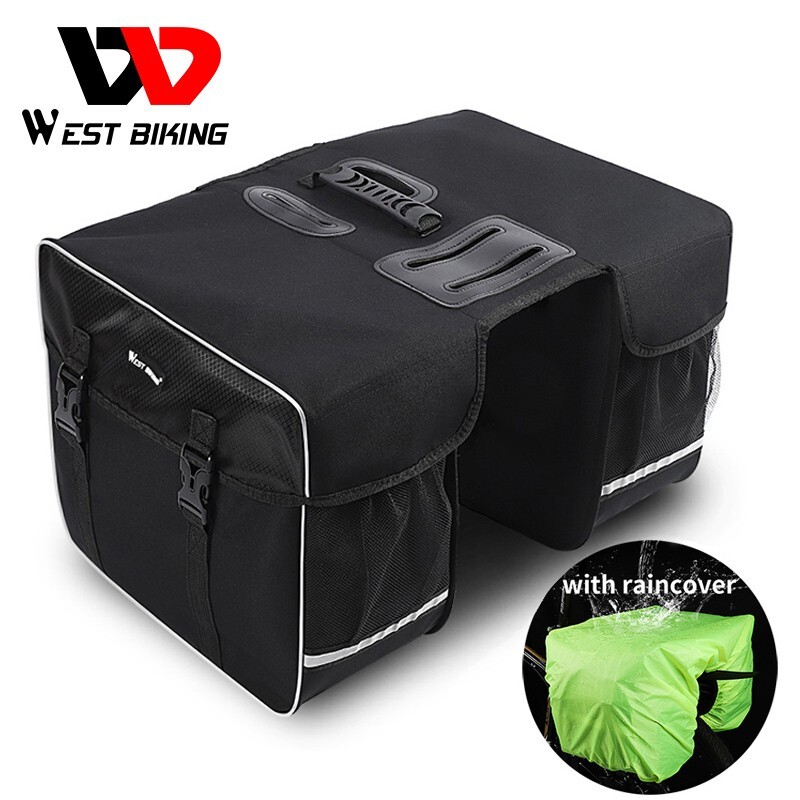 Bike Pannier Bags Bicycle Rear Carrier Rack Seat Trunk Storage Saddle Bag 30L