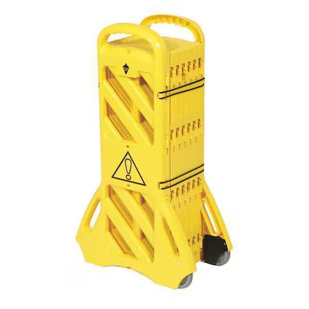 Zoro Select 2Leb5 Portable Barricade, Polypropylene, 35 Lb, Yellow, 2Leb5