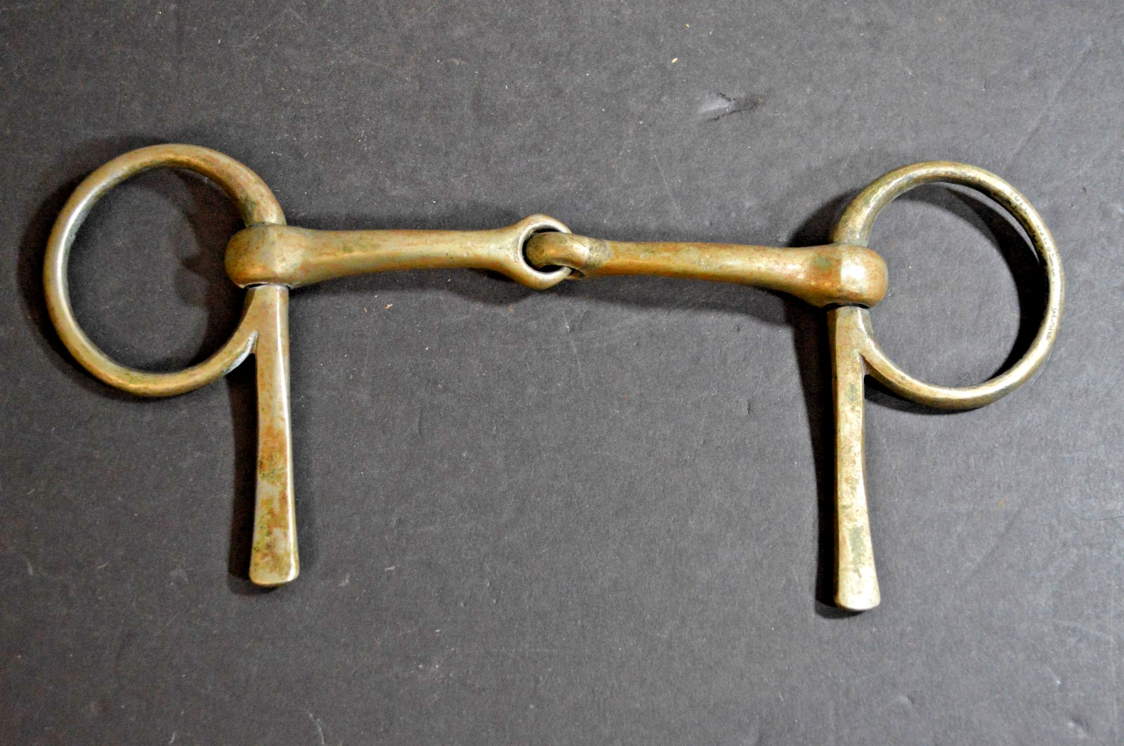 Vintage Horse Unmarked Tack Half Cheek Driving Bit Brass