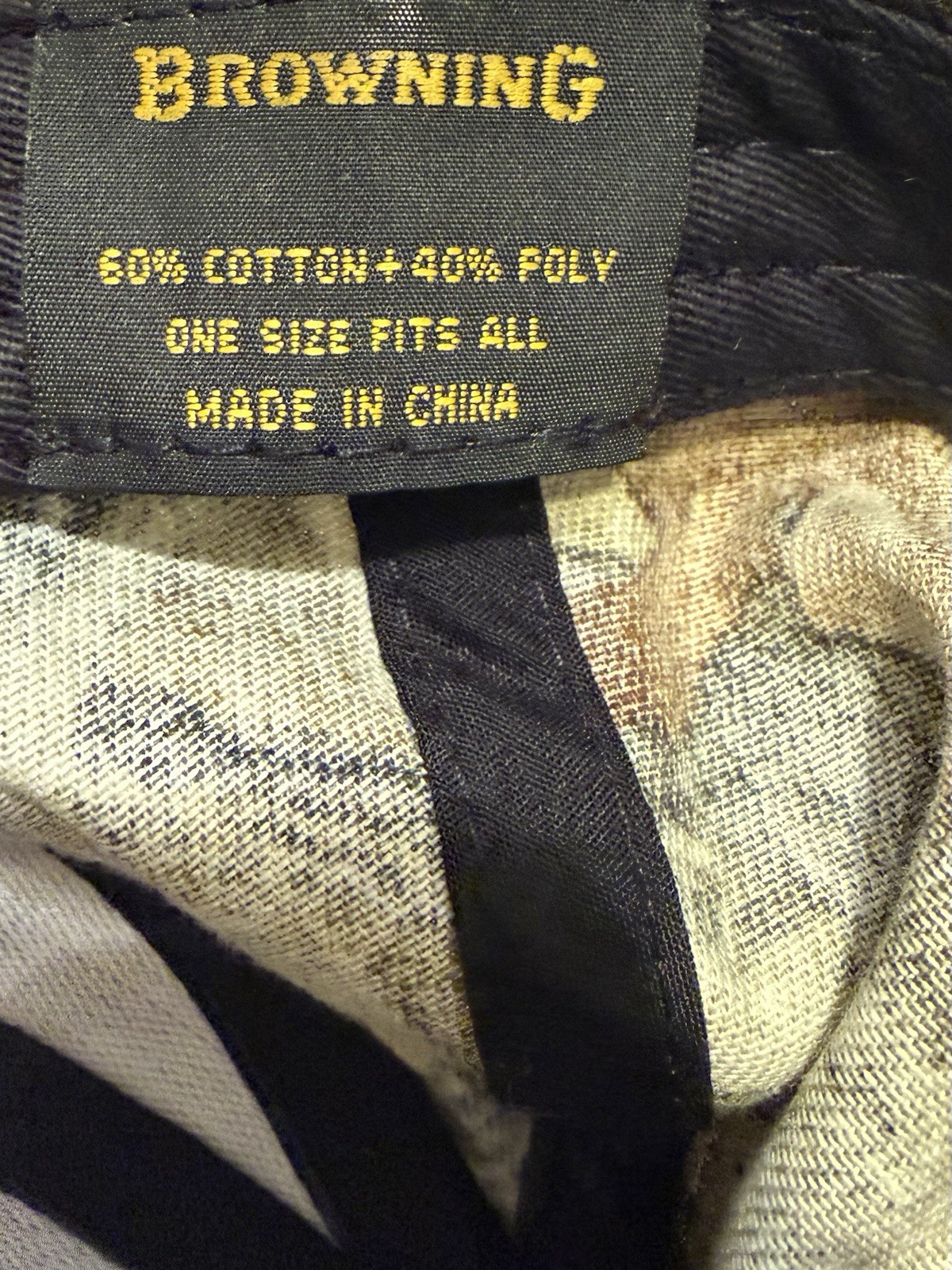 Browning Camouflage Adjustable Ball Cap One Size Cotton/Poly Blend