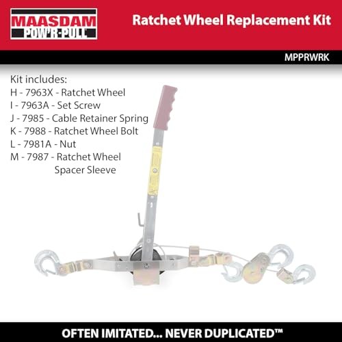 Maasdam MPPRWRK Ratchet Wheel Replacement Kit for Cable Pullers
