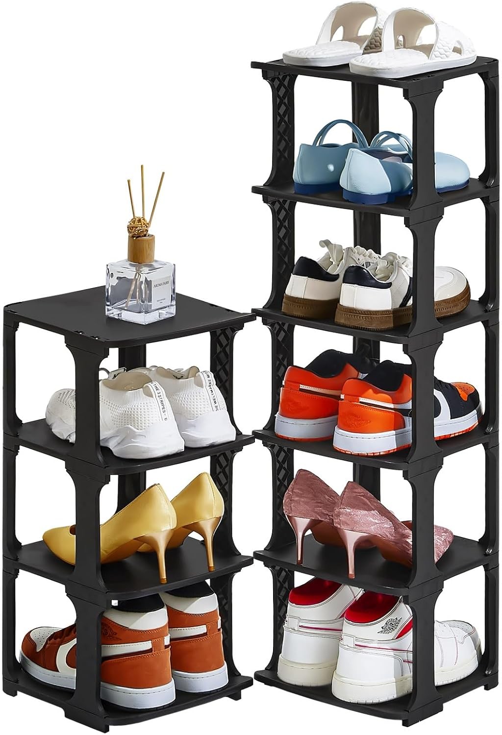 5 Tiers Shoe Rack Organizer for Closet Shoe Holder Storage Narrow Plastic Vertic