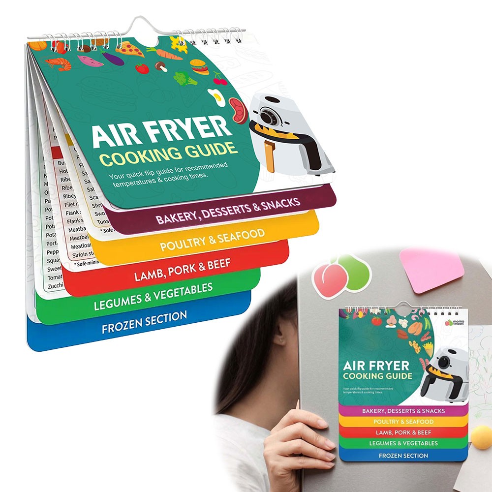 Magnets Cooking Guide Booklet Cheat Sheet Refrigerator Sticker Air Fryer CW