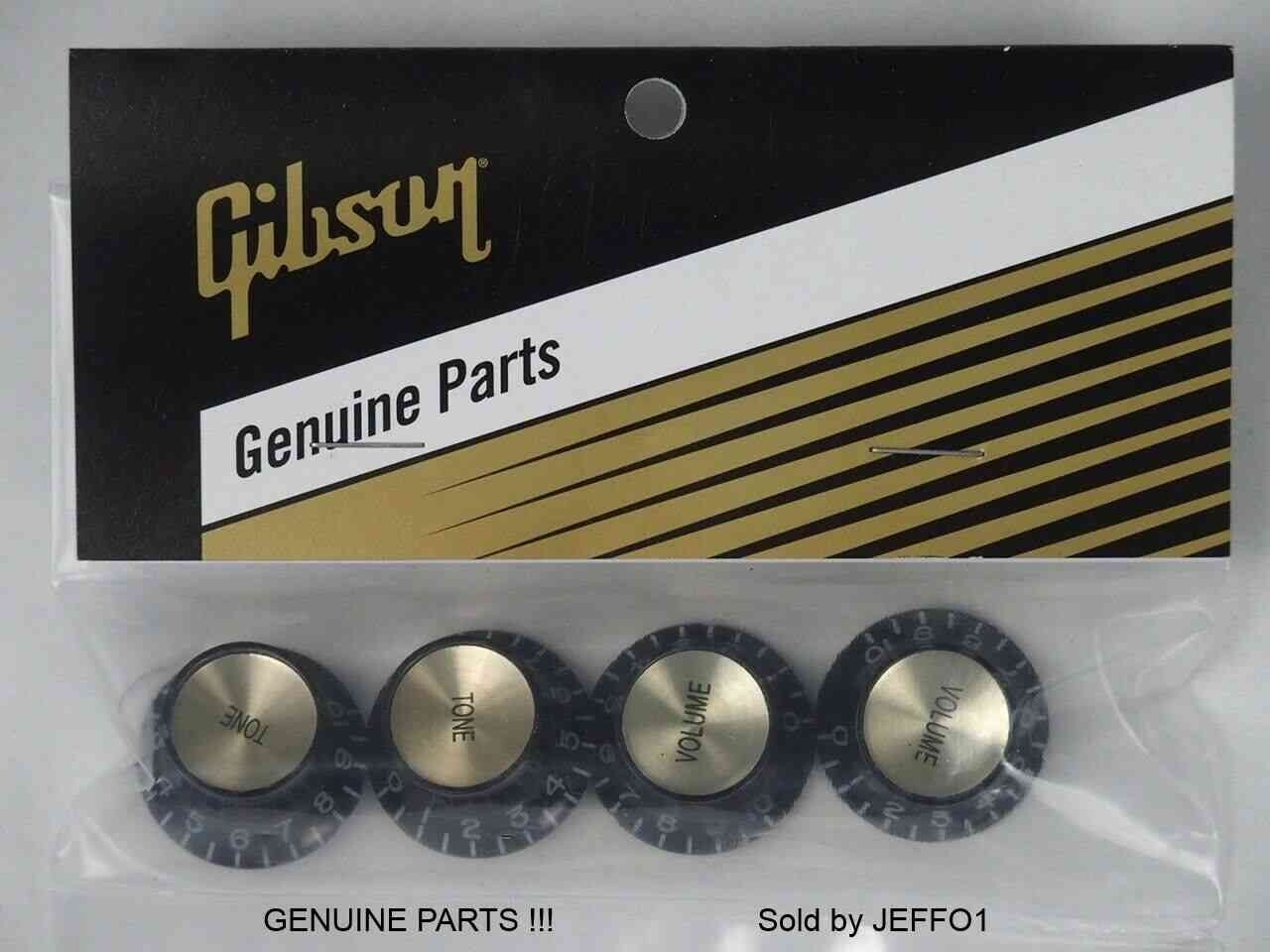 GIBSON® Black Gold Reflector Knob Set New USA Genuine Oem "The Real Deal"