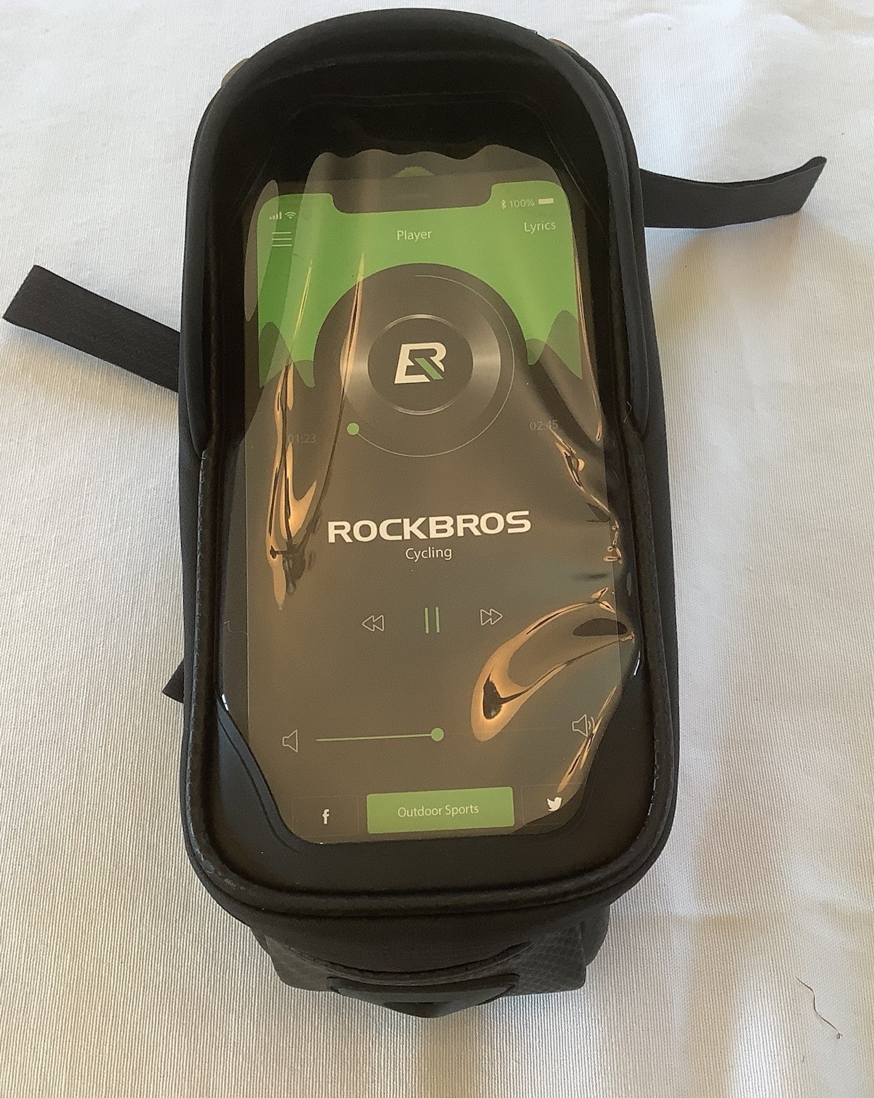 ROCKBROS Cycling Phone Case Front Frame Bag, Hard Shell Black New