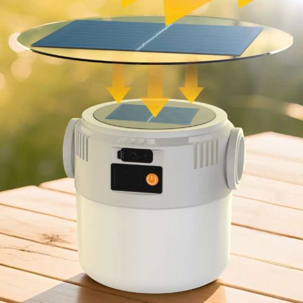Solar Portable Rechargeable LED Camping Lantern Flashlight Lamp USB Rechargeable