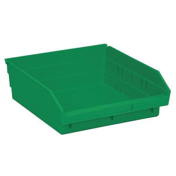 Quantum Storage Systems Qsb109gn Shelf Storage Bin, Polypropylene, Green, 4 In