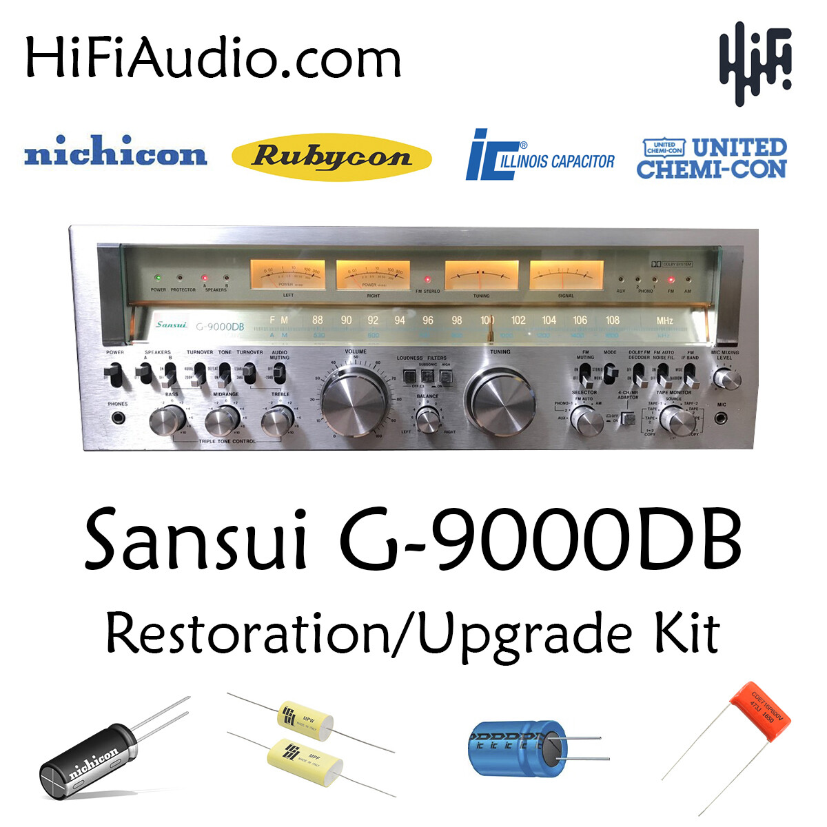 Sansui G9000 DB rebuild restoration recap upgrade kit repair capacitor