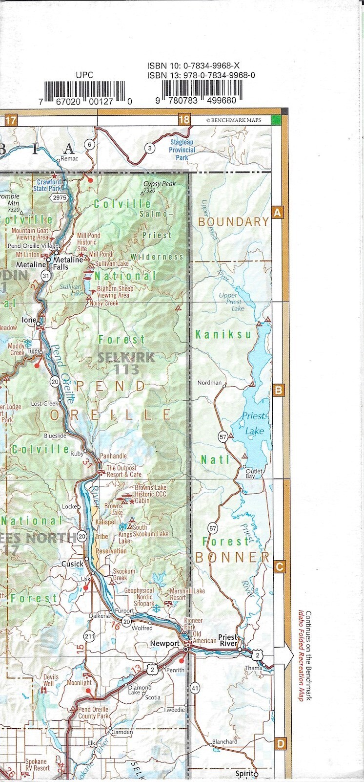 Washington (State) Recreation Map, by Benchmark Map (folded)
