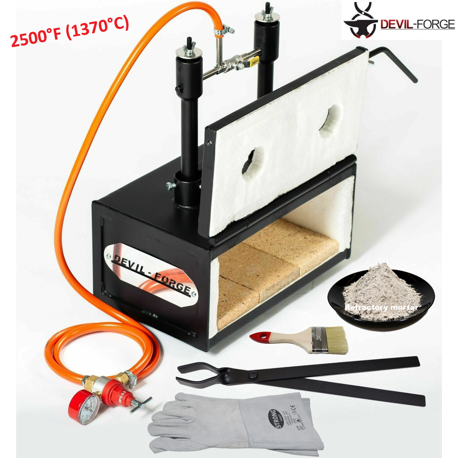 DEVIL-FORGE DFHS2+1D/5.2" Gas Propane Forge Farrier Burner +Tongs USA (NEW)