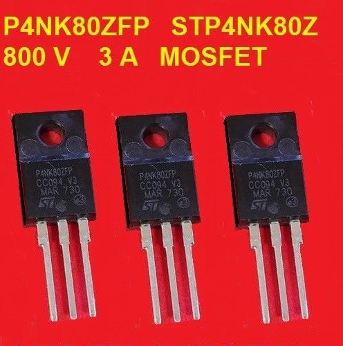 5  PIECES     P4NK80ZFP   STP4NK80Z      800 V    3 A   MOSFET  USA  SELLER