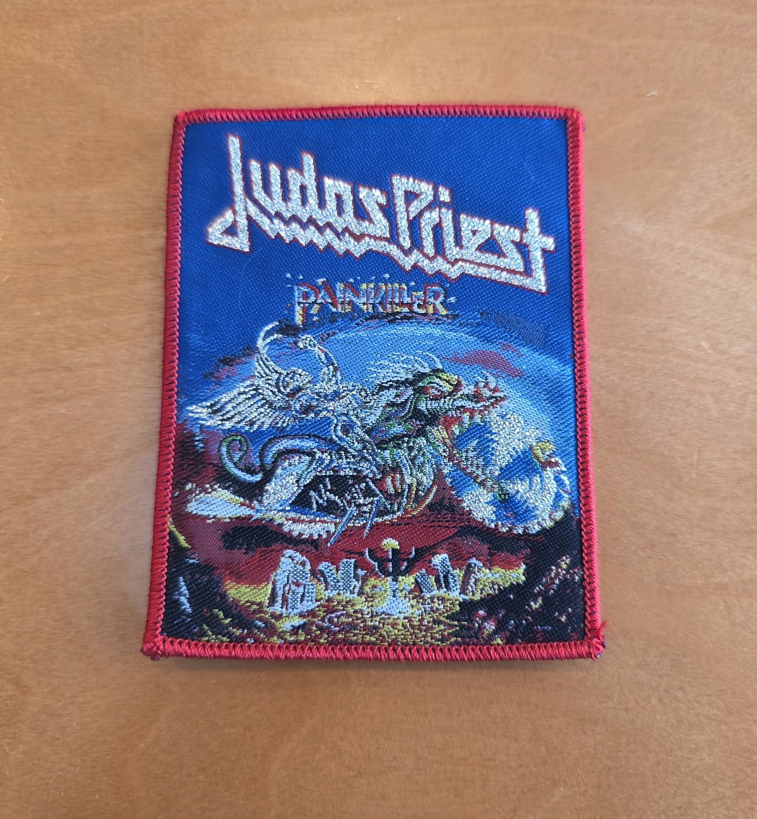 Judas Priest Painkiller Red Border Woven Patch