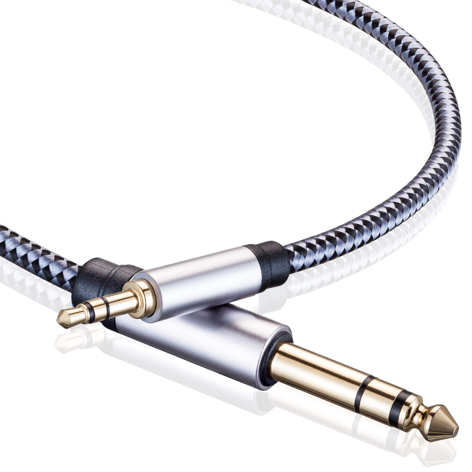 1/8 to 1/4 Stereo Cable 20Ft, 6.35mm 1/4" Male to 3.5mm 1/8" Male TRS Bidirec...