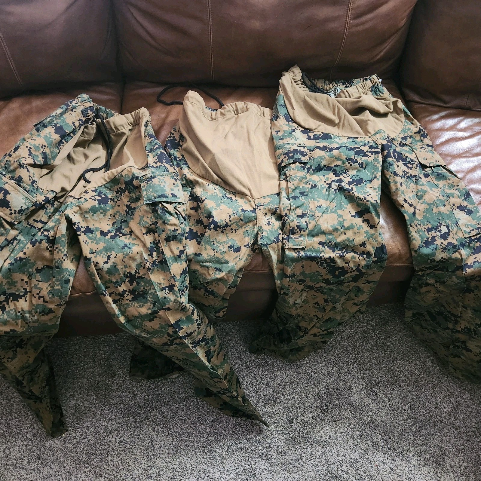 3 Pairs Military Maternity Pants X-small XX-small Woodland Marpat Camo