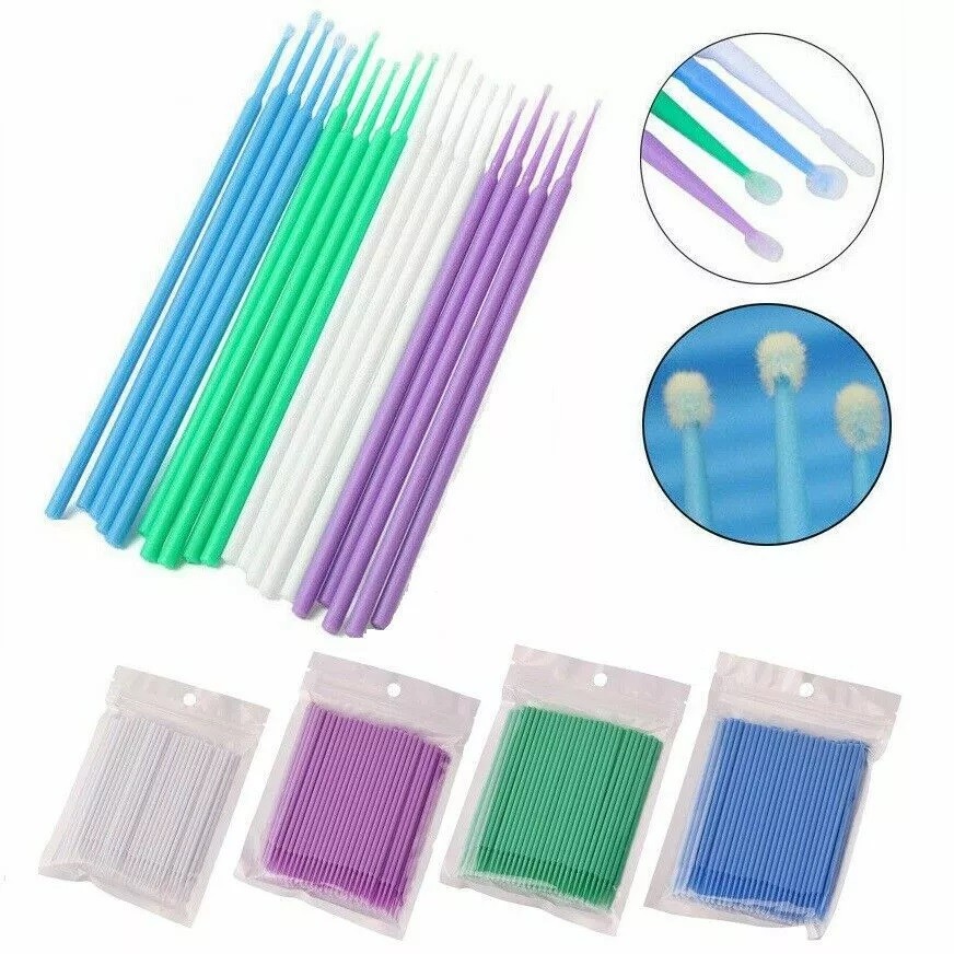 Dental Microbrush Micro Brush Cleaning Disposable Bendable Applicators Tips