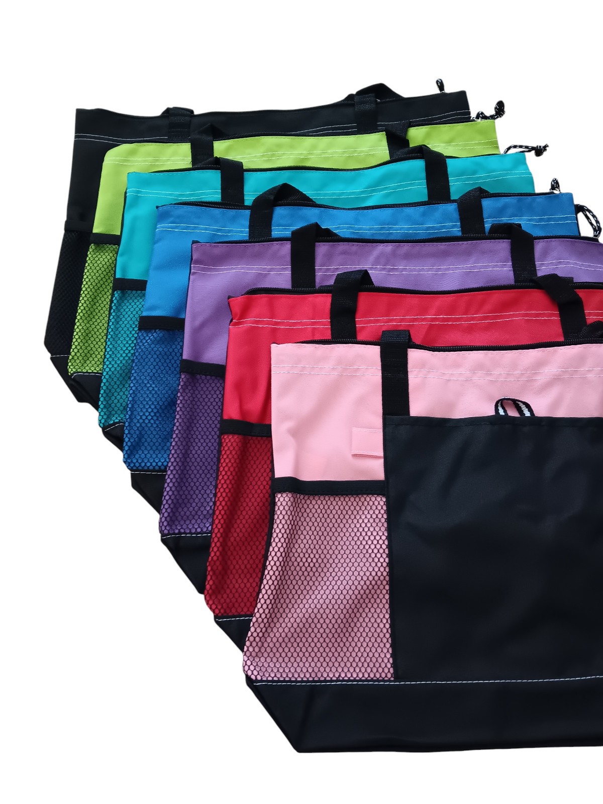 Zippered Tote Bag Pink Green Blue Red Turquoise Purple Gemline 1100
