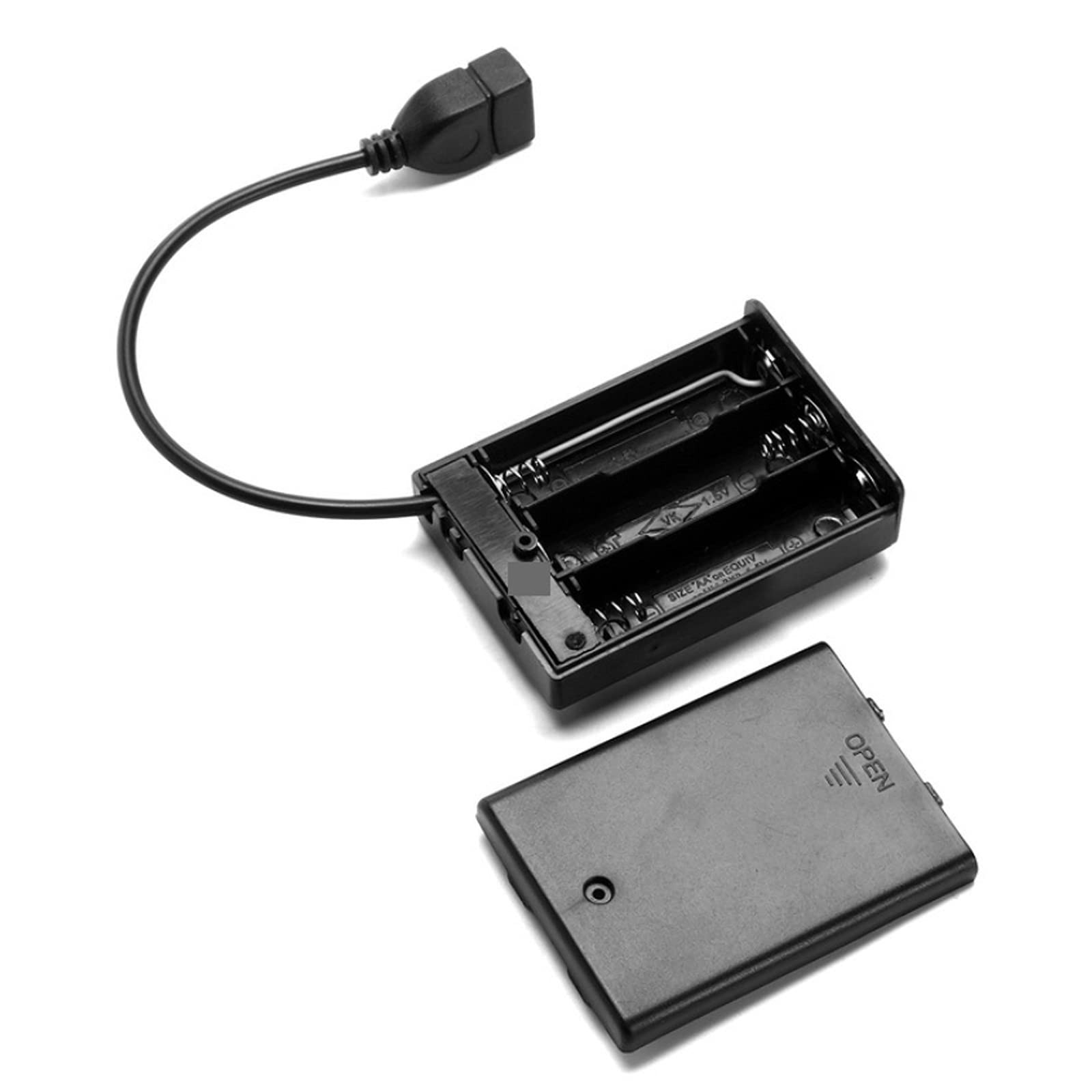 2-Pack of 3 AA Battery Holders with USB Cable & Easy Install for Safe Powering