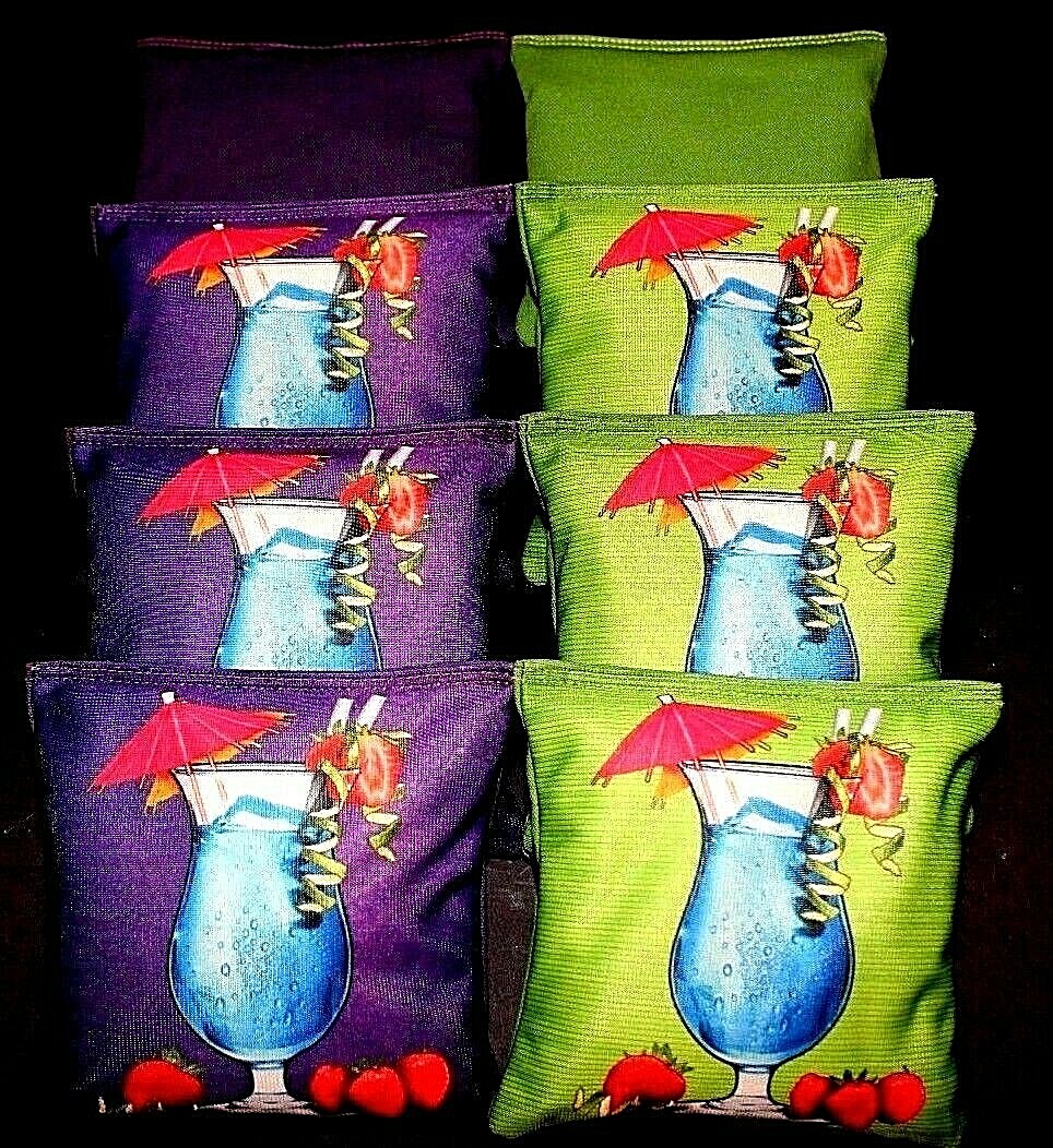 Custom Tropical Paradise Fancy Drink 8 cornhole ACA regulation cornhole bags B49