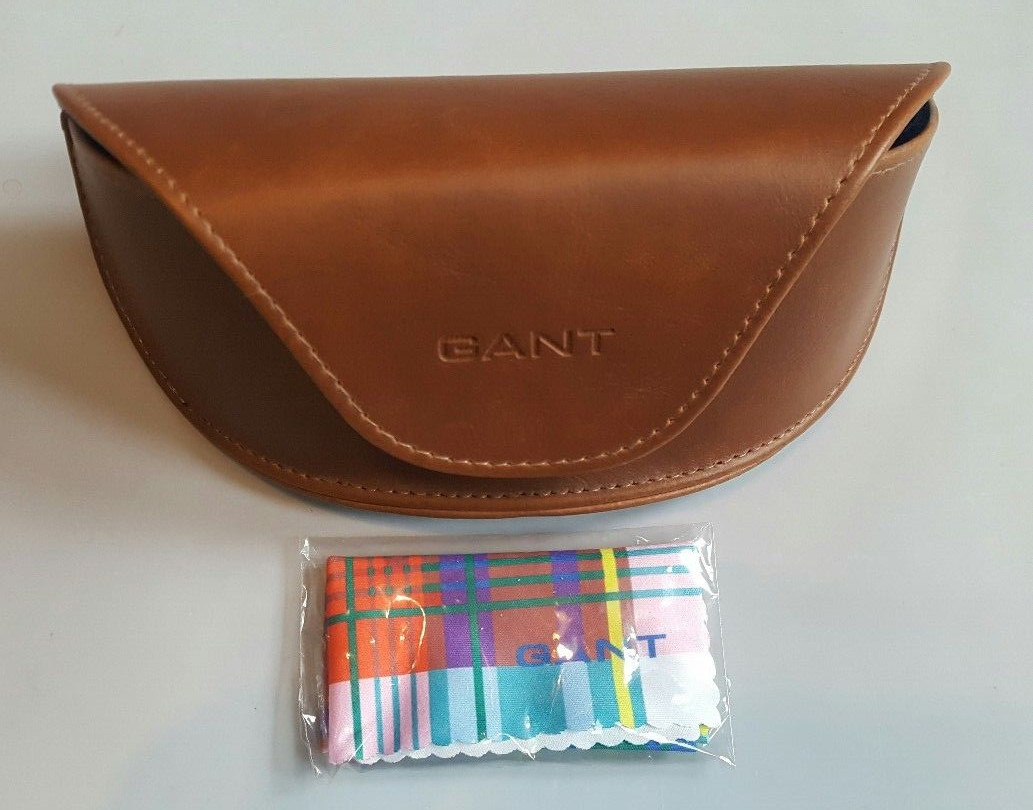 GANT LARGE TAN BROWN SUNGLASSES CASE WITH CLEANING CLOTH