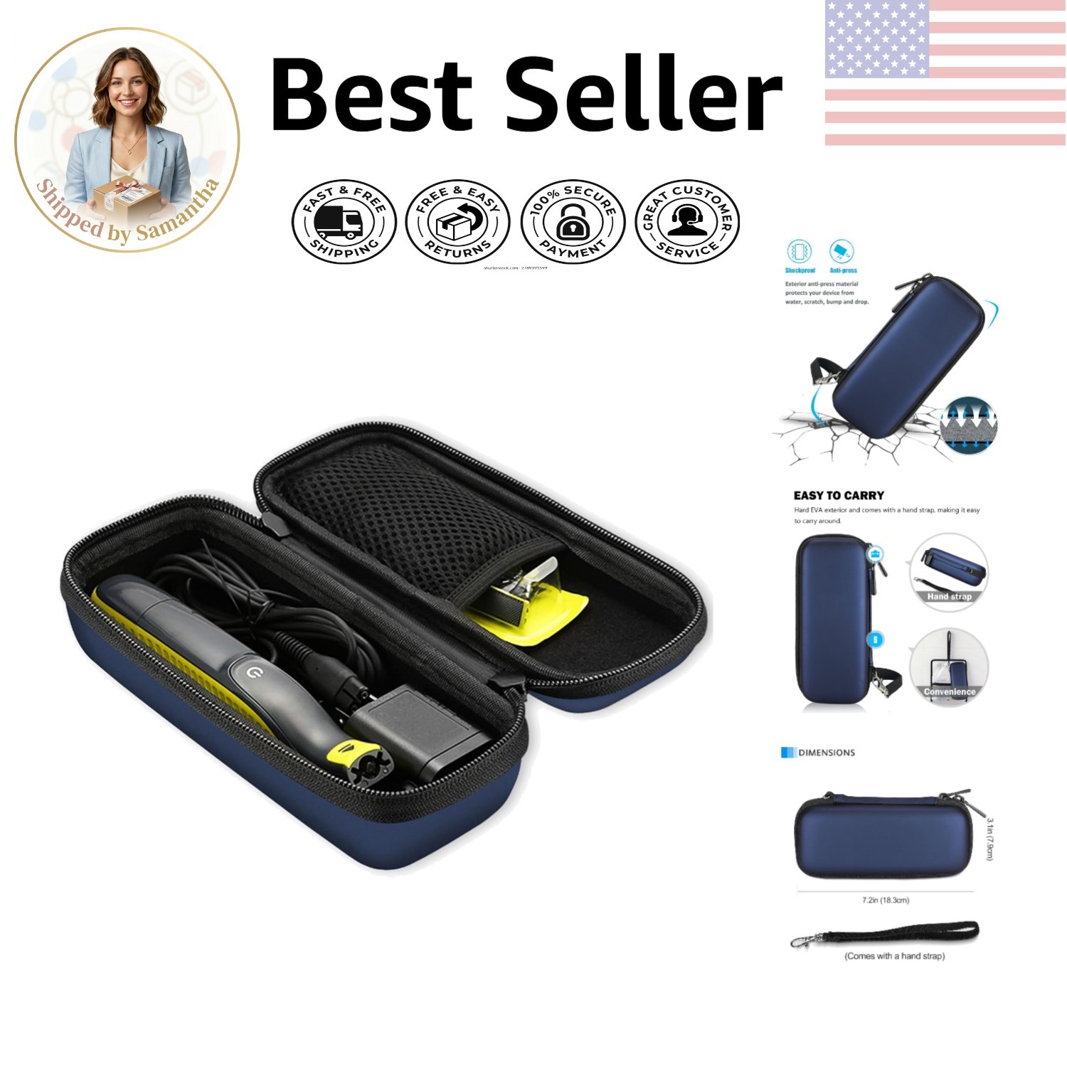 Stylish Navy Carrying Bag for Hybrid Trimmers - Full Protection & Organization