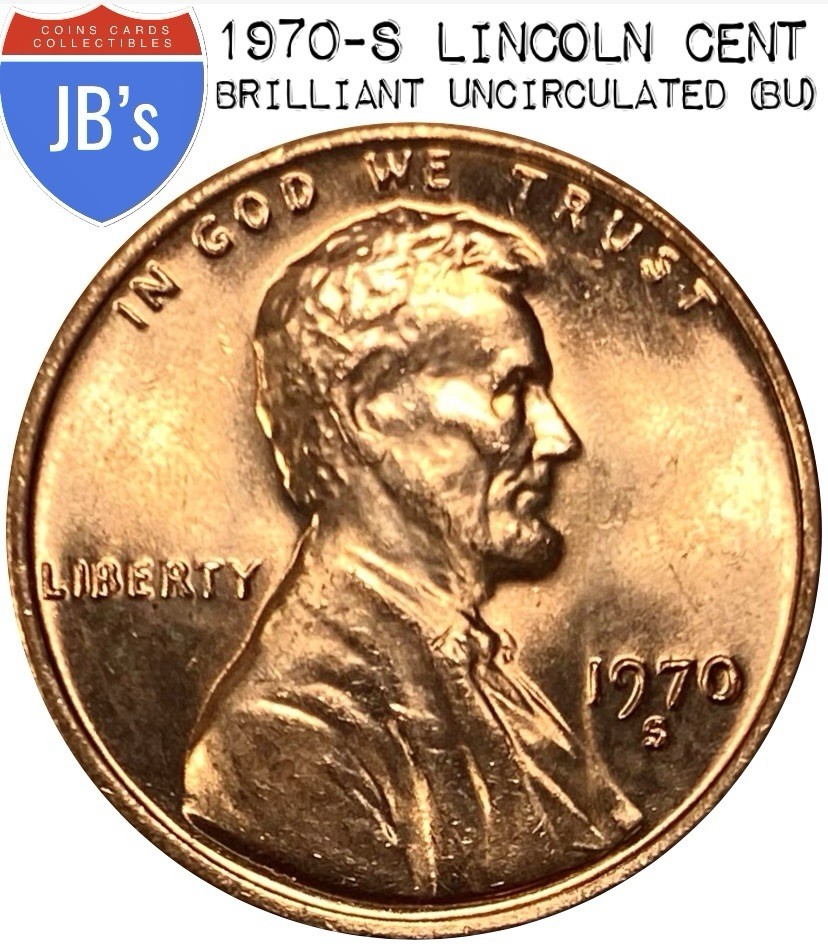 1970-S Large Date Lincoln Memorial Cent Penny 1c - BRILLIANT UNCIRCULATED (BU)