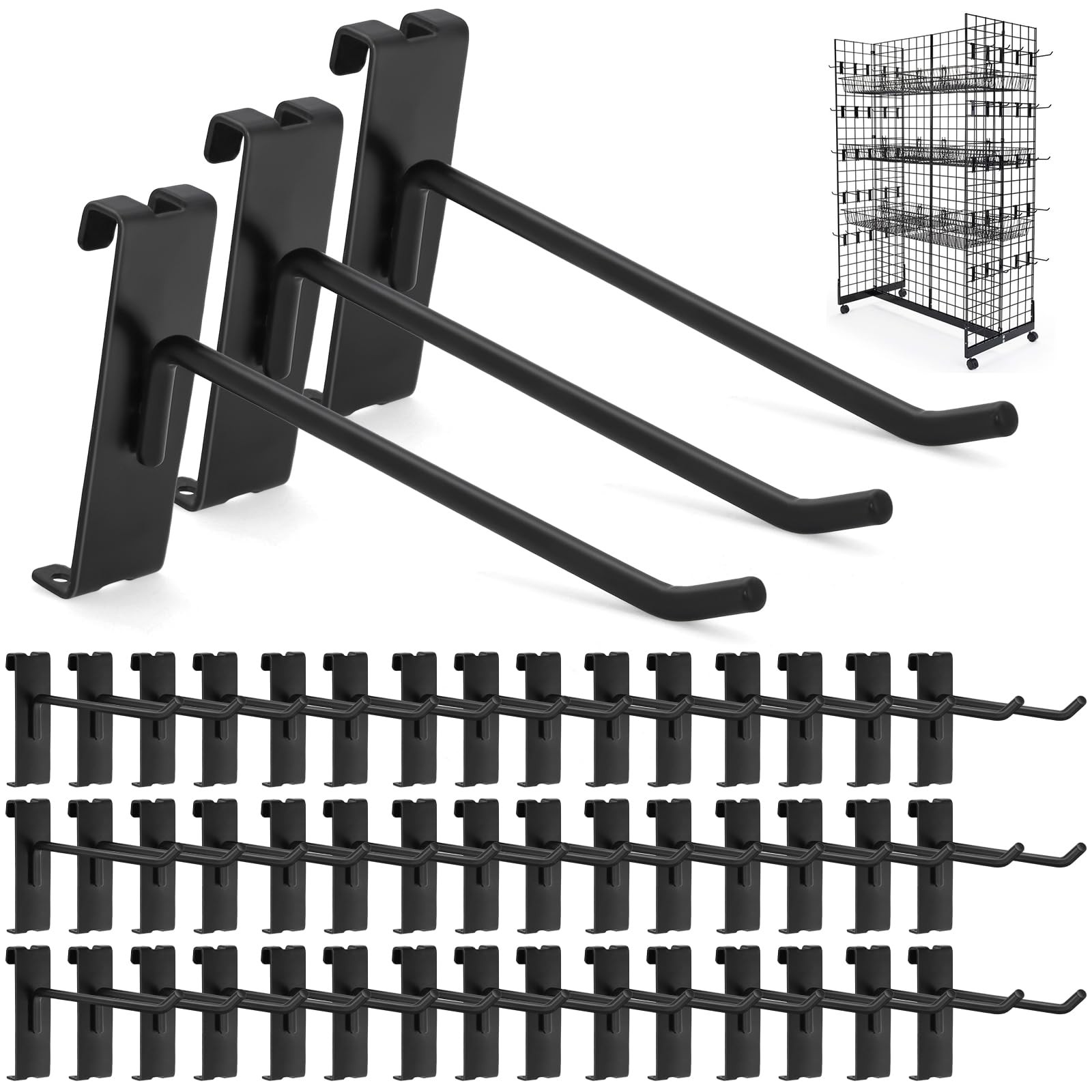 60 PCS 8 Inch Gridwall Hooks Fixtures Grid Wall Panel Heavy Duty Display
