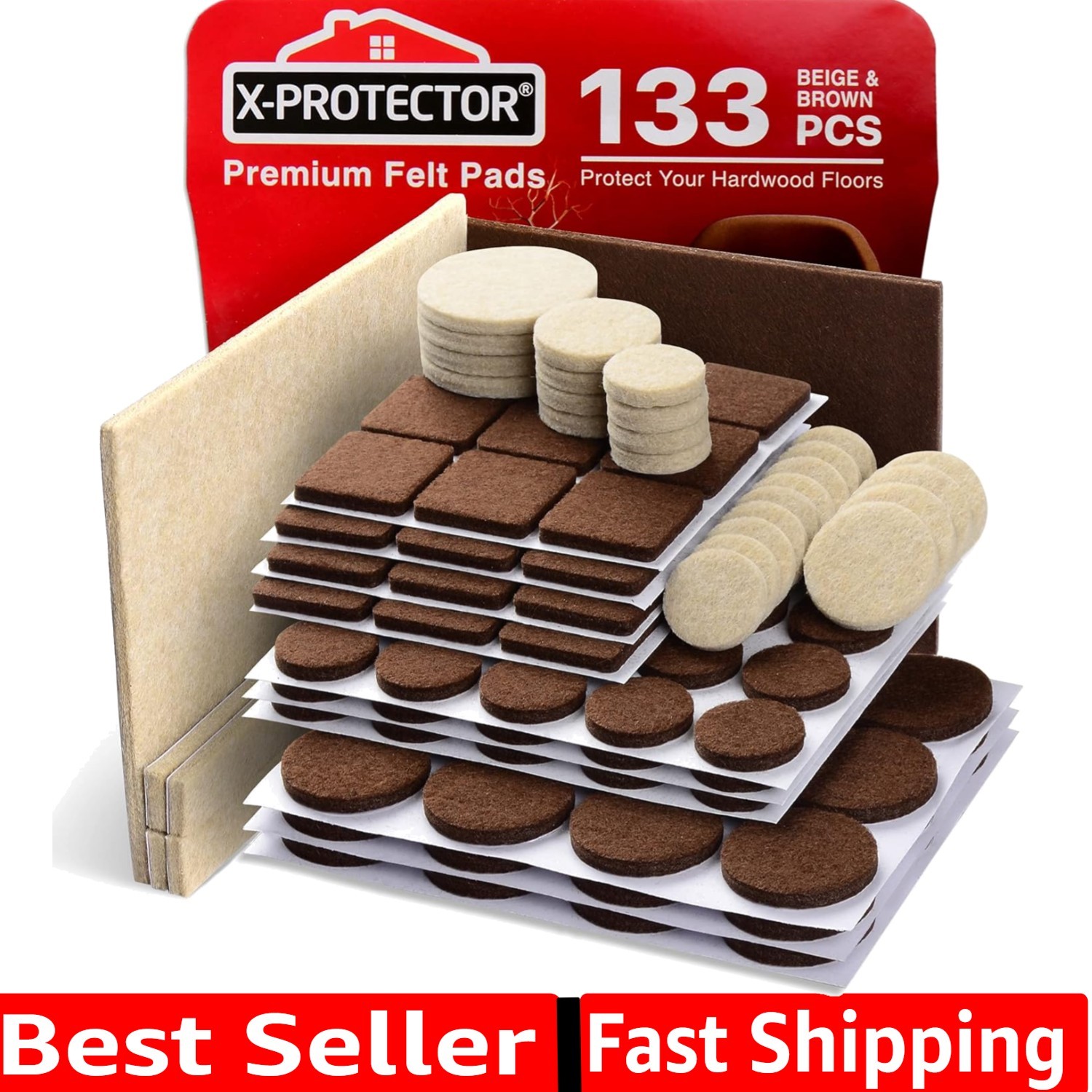Felt Furniture Pads 133 PCS  Furniture Pads - Felt Pads Furniture Feet Best W...