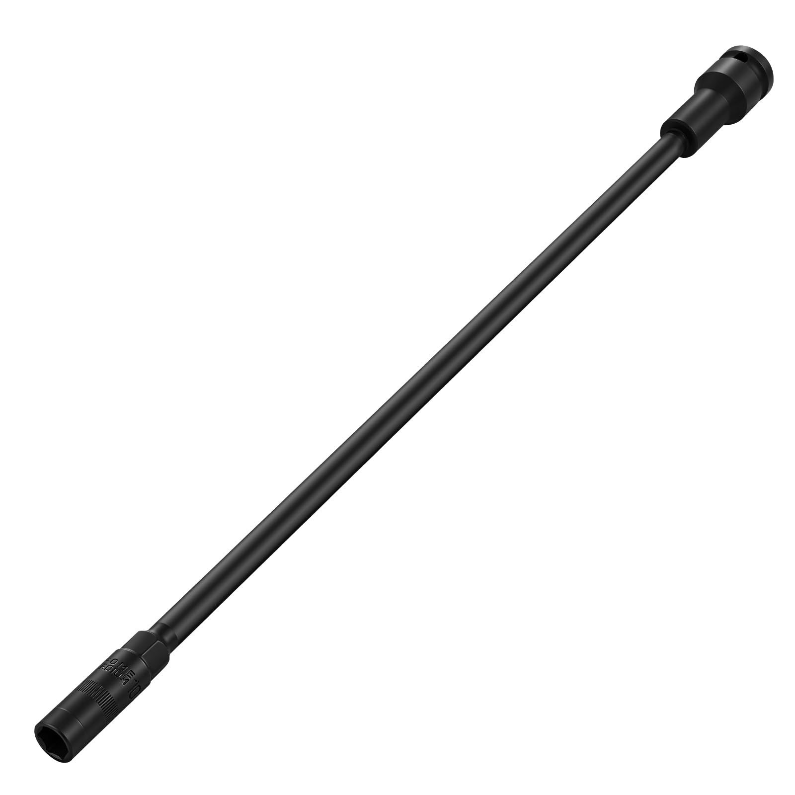 10mm 1/2" Drive Deep Impact Socket, 16.5" Extra Long Socket, 6-point Bolt Rem...