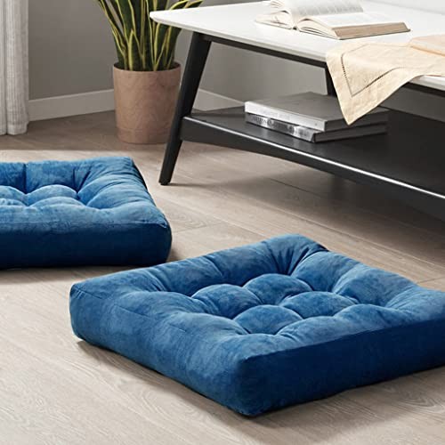 Meditation Floor Pillow Set of 2, Square Large 2 Pack Square | Navy | 2 Pack