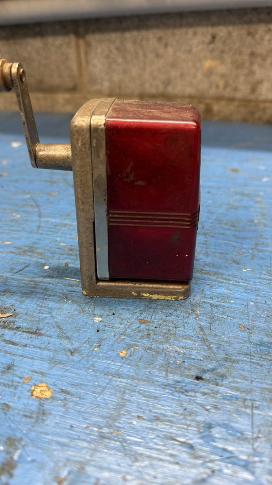 Bostonette Vintage Pencil Sharpener Red Translucent Hopper Working