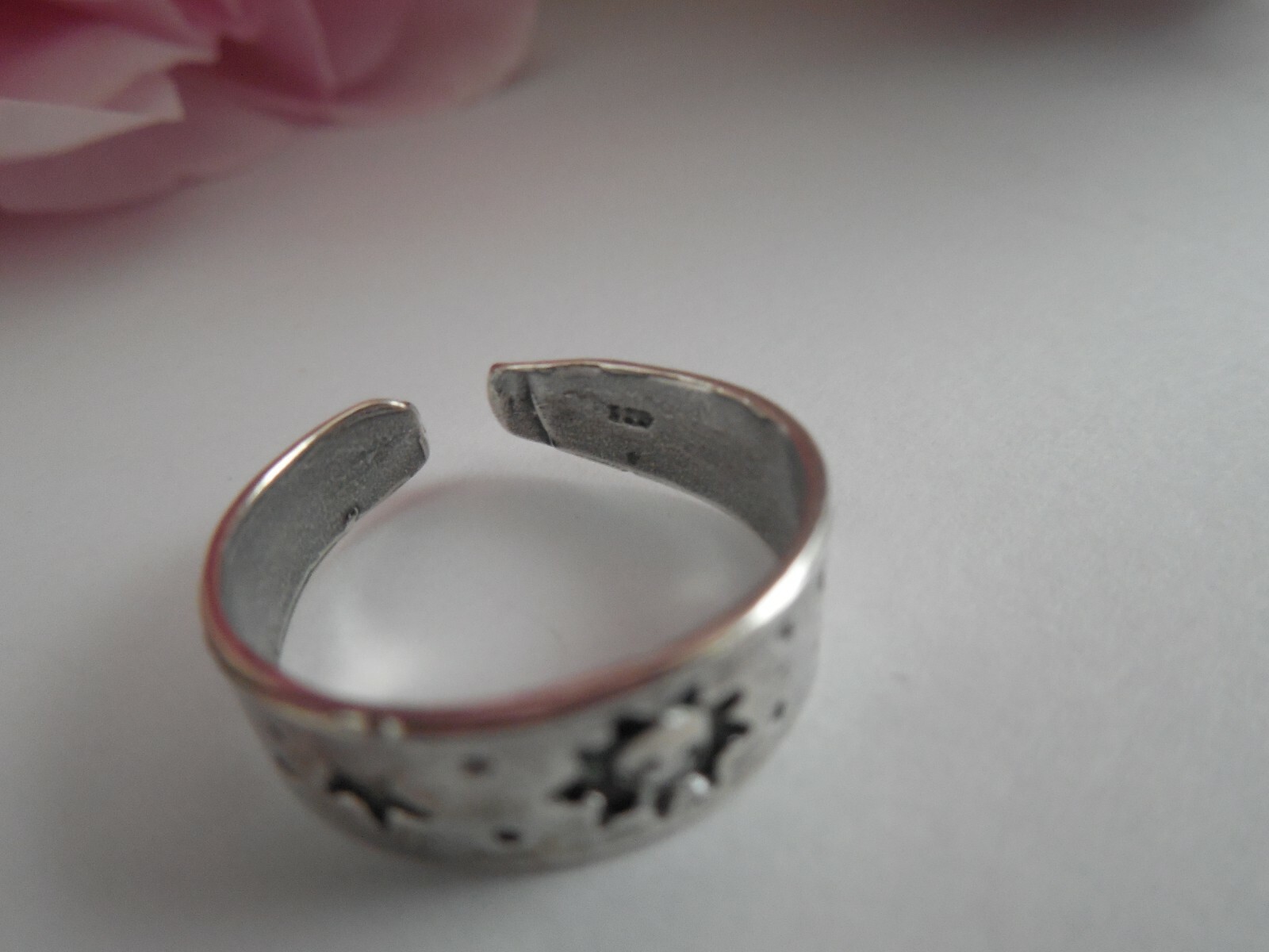 Sterling Silver .925 CELESTIAL Toe Ring Adjustable Finger, Knuckle Ring