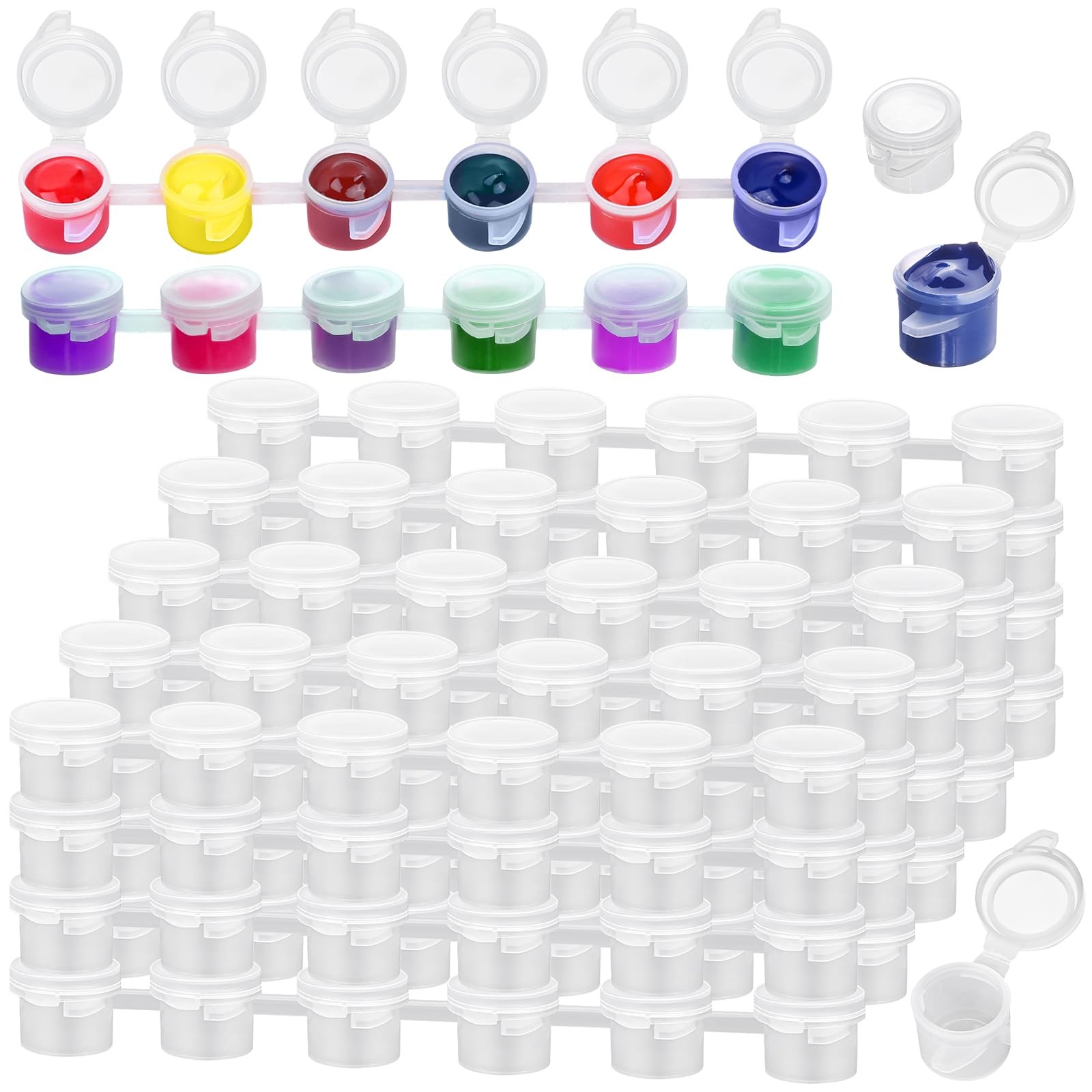240piece Empty Paint Pot 40 Strips Acrylic Mini Paint Container Strip Storage Wi
