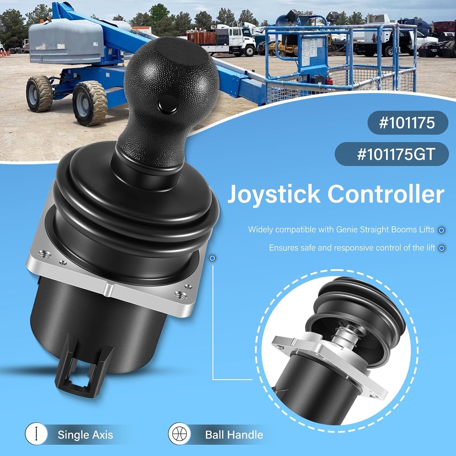 Single Axis Ball Handle Joystick Controller 101175 for Genie Straight Boom Lifts