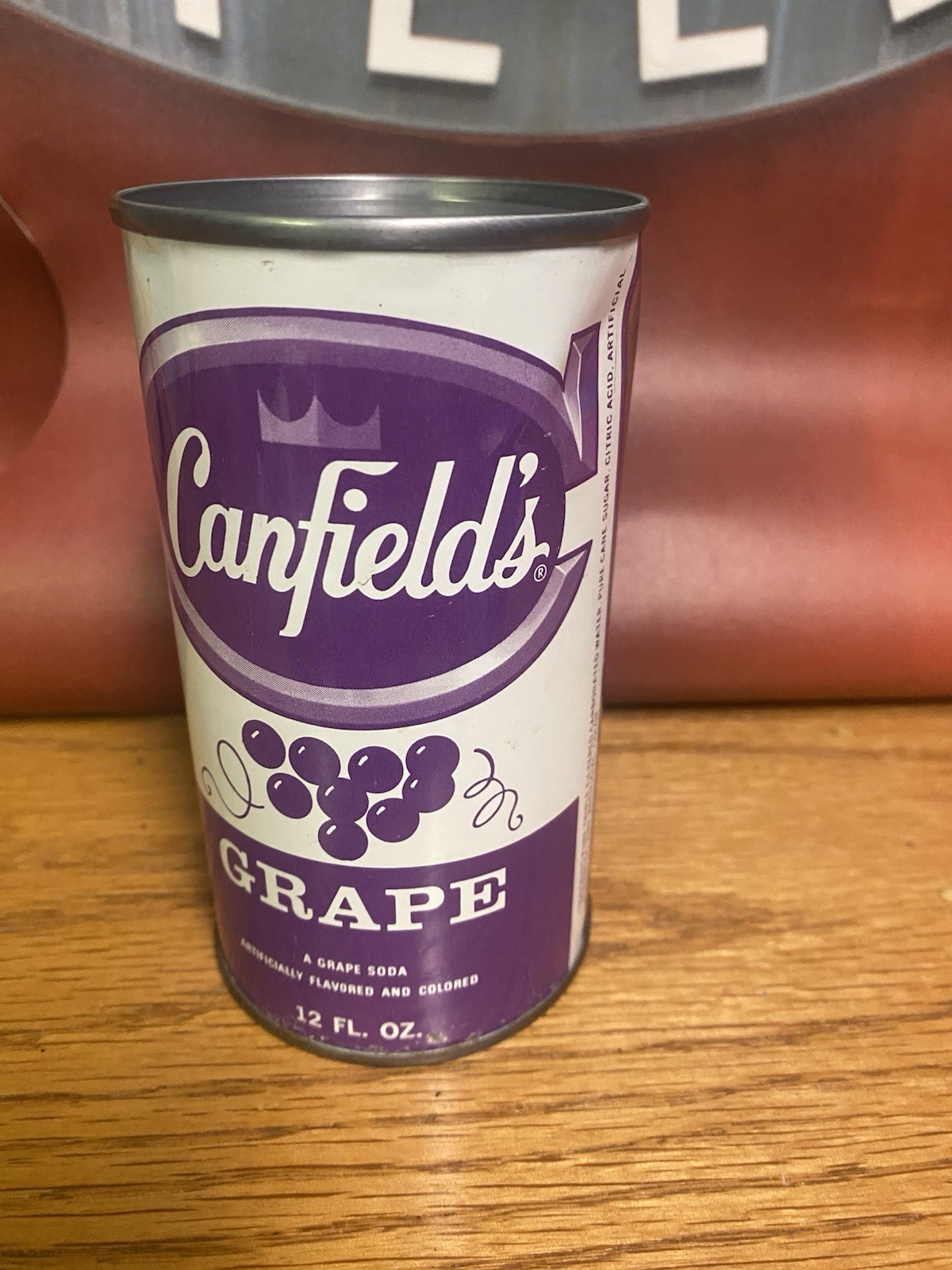 Canfields Grape Flat Top Can Old Vintage Soda Can Chicago IL