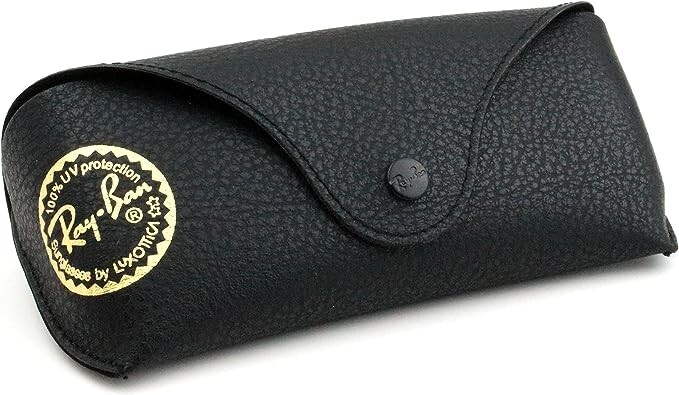Ray Ban 100% Authentic Black Leather  Medium Case, Booklet, Microfiber Cloth,new